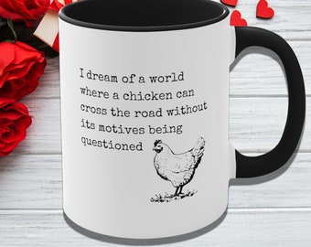Funny Chicken Mug, Ceramic Coffee Cup, Chicken Lover Gift