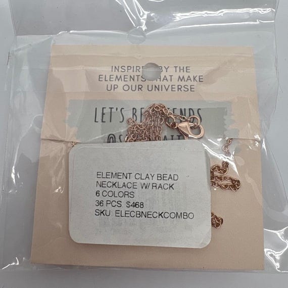 SIMBI Elements Rose Gold Tone Chain Necklace Clay… - image 4