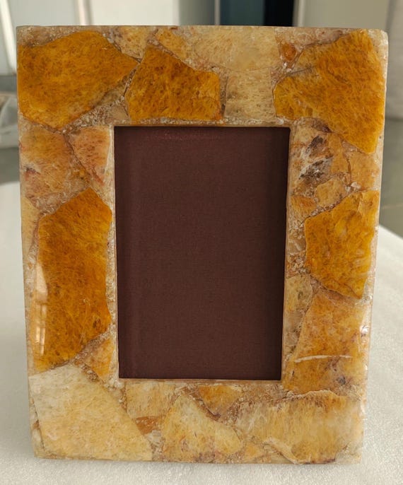 Agate Photo Frame | Real Stone, Custom Back, Various Colors (6x4