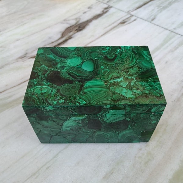Malachite Jewelry Box | Stone box | Tarot card holder | high quality | brilliant  stone | 5 star reviews | Rare find | Mother’s Day gift