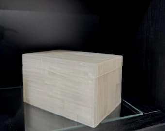 Selenite Box: Natural Stone Urn for cremation ashes.