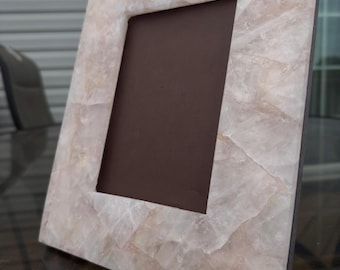 Luxury Handcrafted | Rose Quartz photo frame | Real crystal | Premium custom back |  Pink | Mother’s Day | graduation