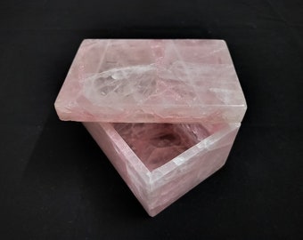 Rose Quartz Box: Love Stone, Tarot Card Holder, Pet Urn 6*4*3.5 inches