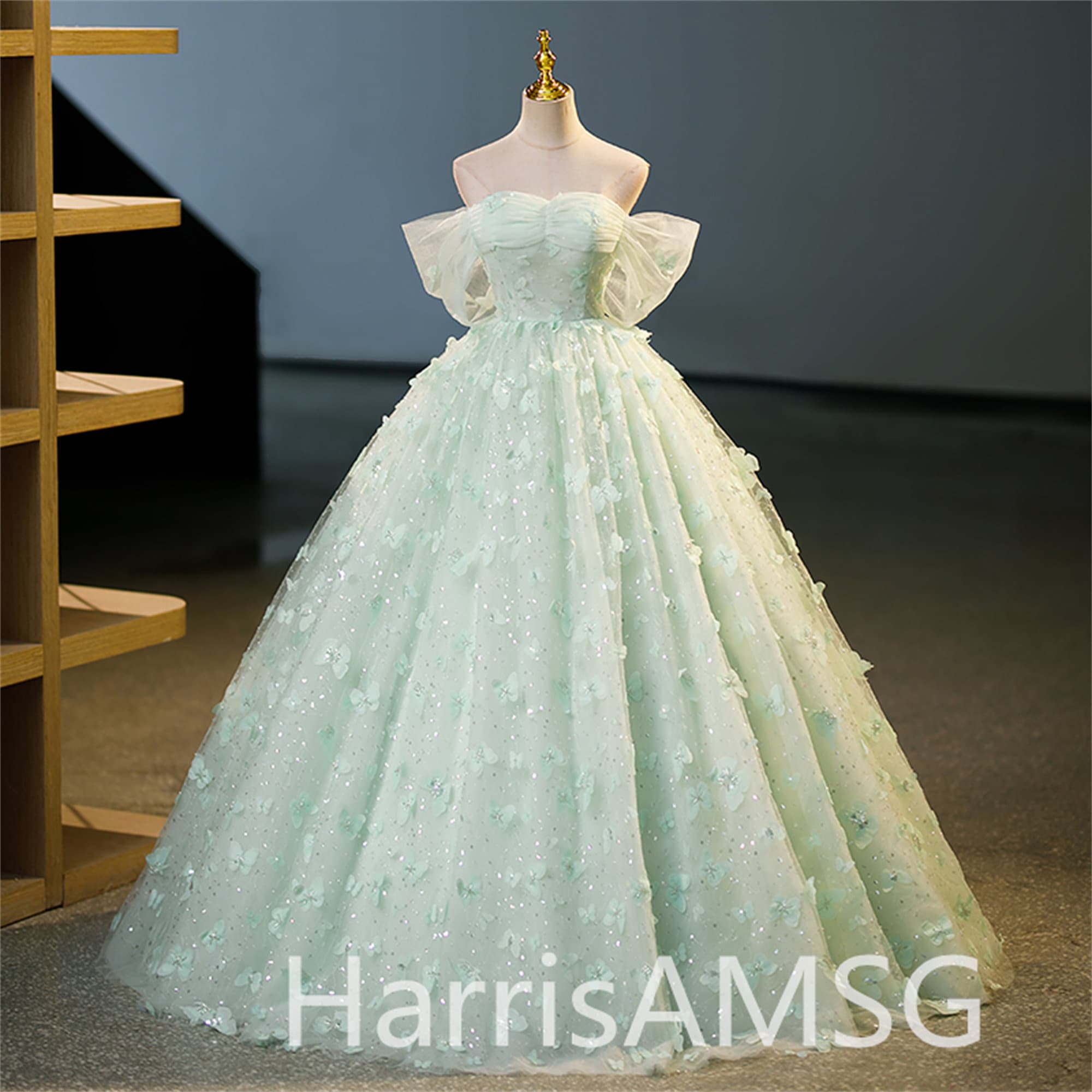 Mint green gown for ninang cheap