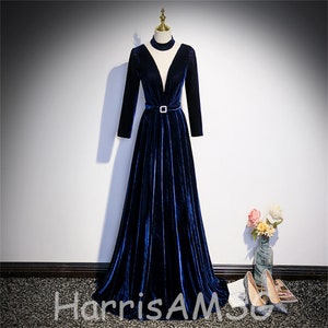 Ever-Pretty Women's Retro V-Neck Wrap Velvet Maxi Dress Plus Size Formal  Dress 00861