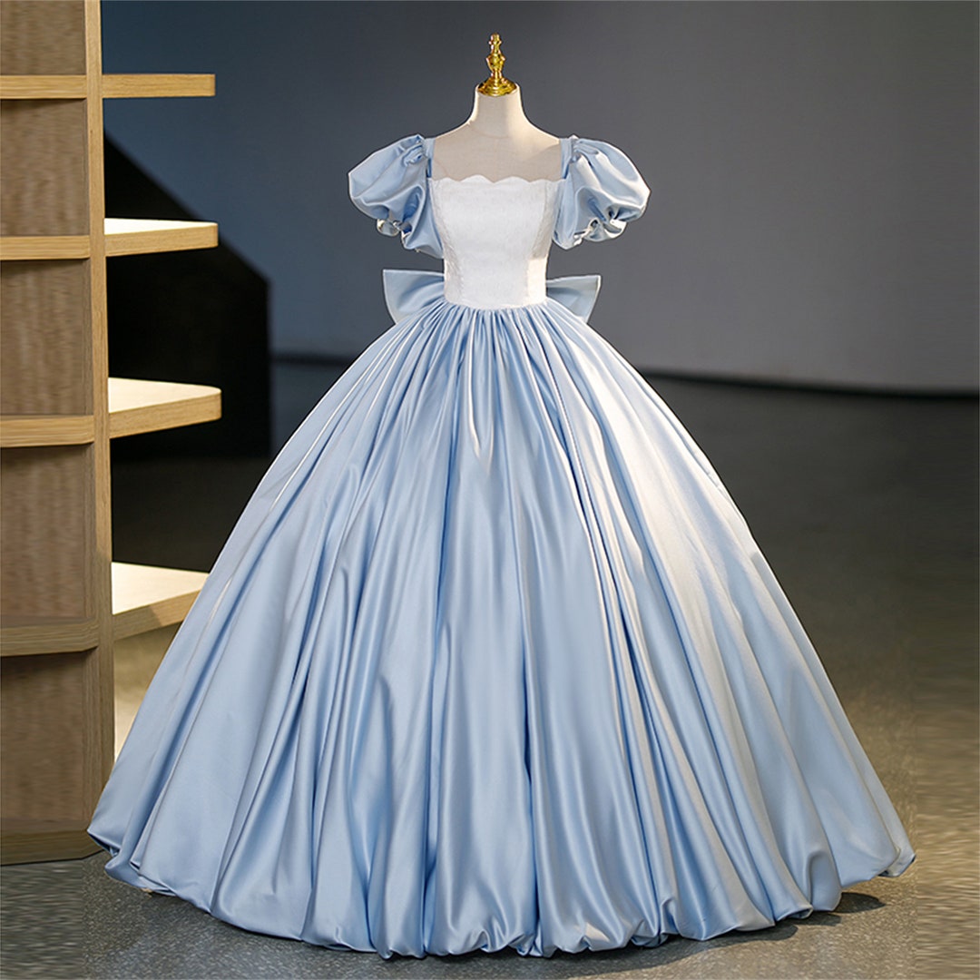 New Blue Princess Gown Fairy Ball Gown Blue Evening Gown Senior Party