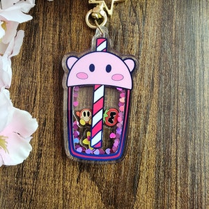 Kirby Boba Acrylic Shaker Charm