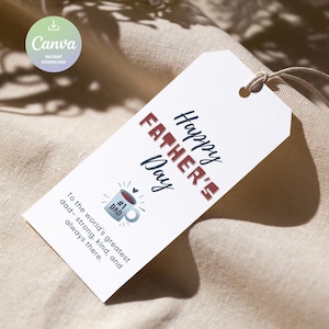 Father&#39;s Day Gift Tags, Gift Tags for Dad Editable Instant Download Fathers day gift tag Happy father&#39;s dayRustic & Playful Thank You Tags