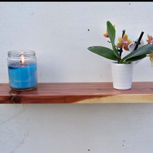 Cedar Floating Shelf Etsy