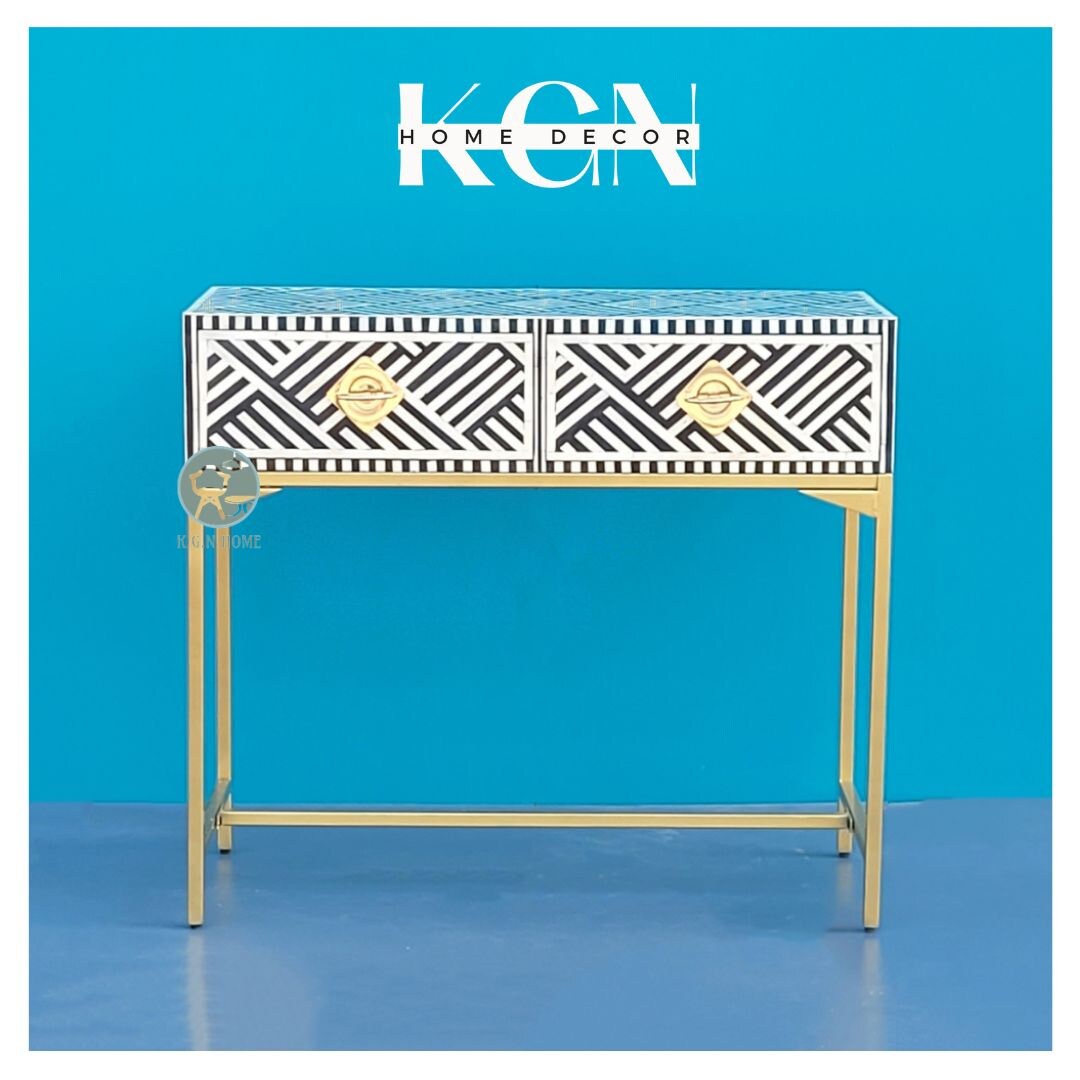 Bone Inlay Console Table , Bone Inlay Work Desk , Laptop Table ,floral