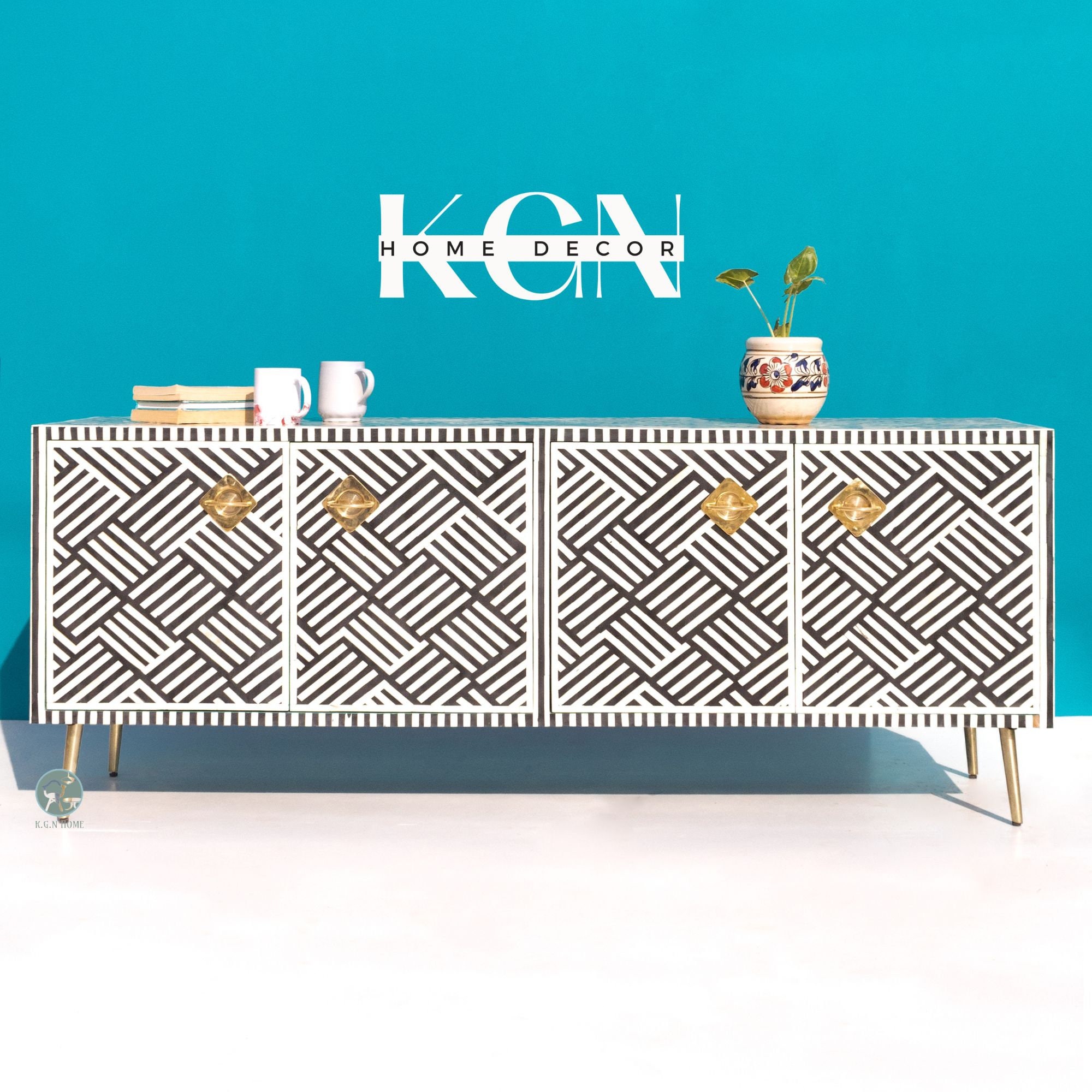Bone inlay media console deals