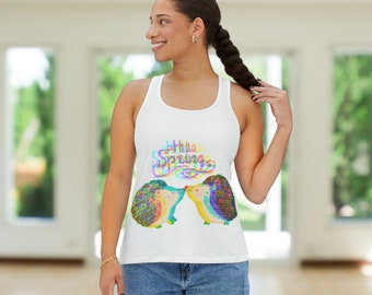 Cool, Trippy, Hello Spring Women's Tank Top, Cute Spring Tank Top, Spring Clothing, Spring Gift, Spring Tank Top, Cute Tank Top For Women