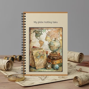 Wanderlust Travel Journal - Landkarte Thema Spiralblock