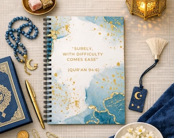 Quran 94:5 Verse Notebook Spiral Notebook | Islamic Inspirational Journal
