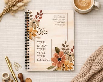 Botanical Floral Journal Spiral Notebook | Ruled Lined Notebook