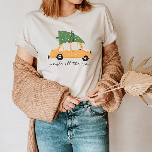 Christmas Tshirt tree on car - Winter cottagecore Clothing - Tshirt Wintermotiv - cute Christmas Shirt - romantic Christmas shirt