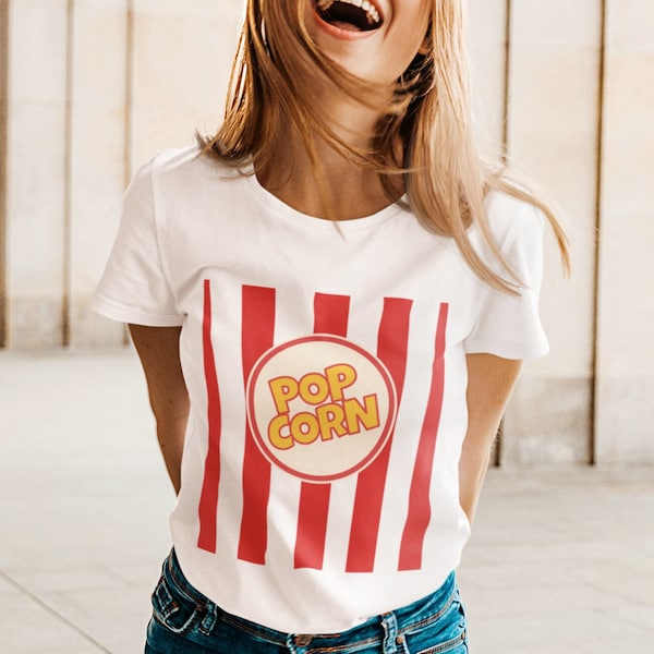 Popcorn tShirt - Fasching Thema Party Shirt - Karneval Kostüm Damen - Karnevalsparty - Fasching Shirt - Fasching Kostüm Damen