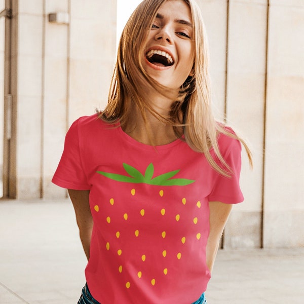 Erdbeere Kostüm selber machen - Etsy Shirt