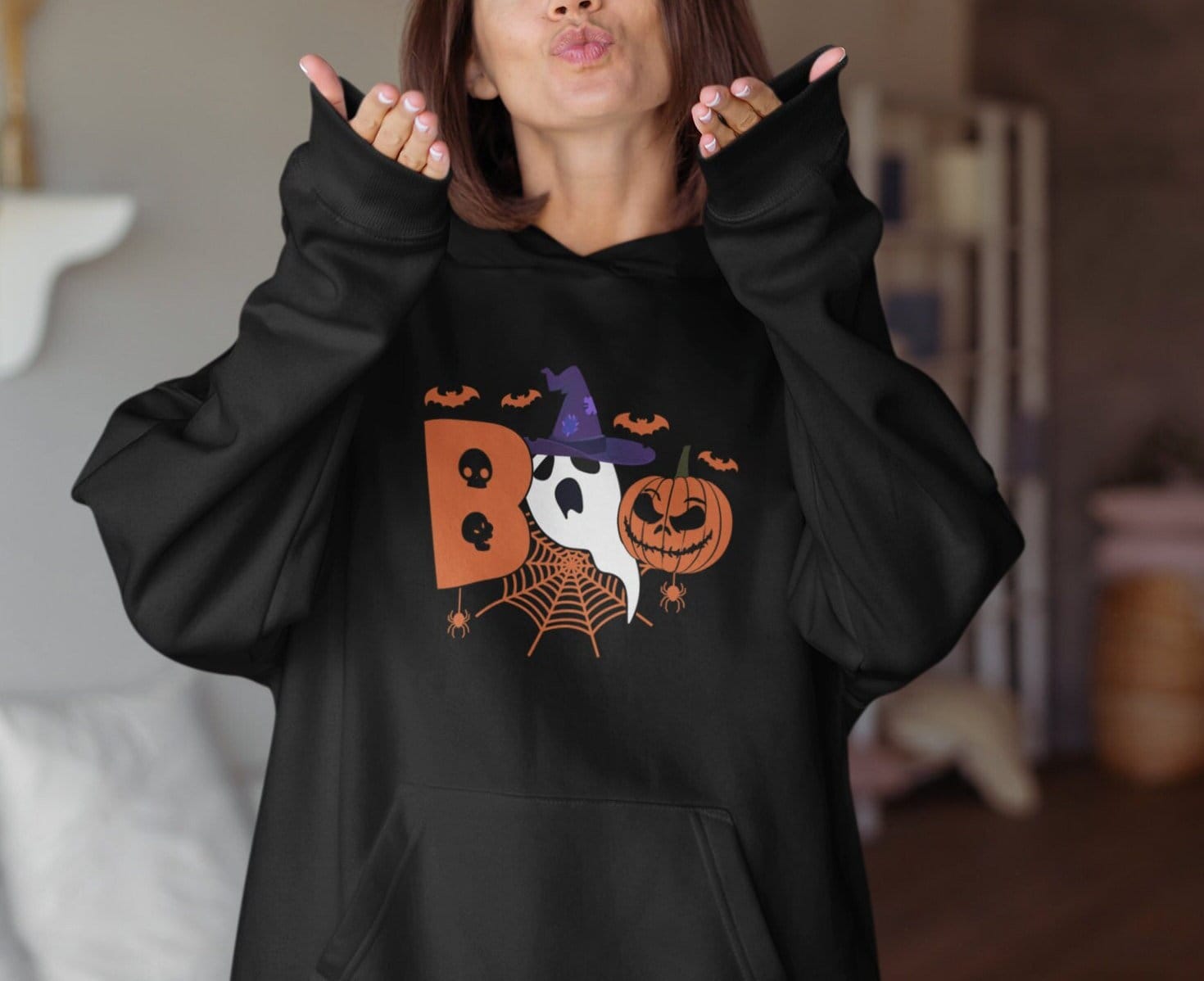 Sweat-shirt D'Halloween Fantôme Citrouille Spice Latte - Déguisement Facile Et Décontracté - 241 G, Coupe Classique
