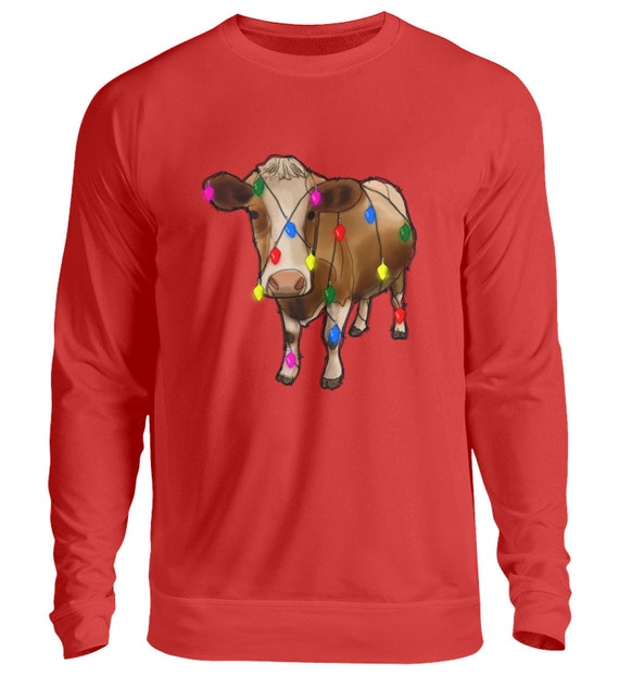 Pull Femme En Molleton Motif Vache Highland - Doublure Polaire Sherpa Chaud | Style Streetwear Y2K Oversized | Parfait Pour Noël Et Hiver