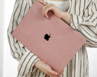 Belle coque MacBook en cuir fraise pour nouveau MacBook M2 Air 13 A2681 M2 Pro 13 A2338 Pro 14 Pro A2442 Pro 16 pouces 2022 Unique housse pour ordinateur portable