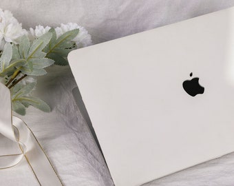 Perle Weiße Leder MacBook Tasche für neue MacBook M2 Air 13 A2681 Pro 13 A2338 Pro 14 Pro A2442 Pro 16 Zoll 2022 Einzigartige Laptop Tasche
