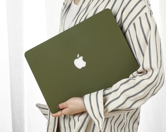 Retro Green Leather MacBook Case for New MacBook M2 Air 13 A2681 M2 Pro 13 A2338 Pro 14 Pro A2442 Pro 16 inch 2022 Unique Laptop Case