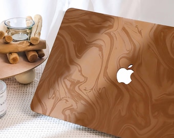 Brown Silky Leather MacBook Case for New MacBook M2 Air 13 A2681 Air15 A2941 Pro 13 A2338 Pro 14 A2442 A2981 Pro 16 2023 Unique Laptop Case