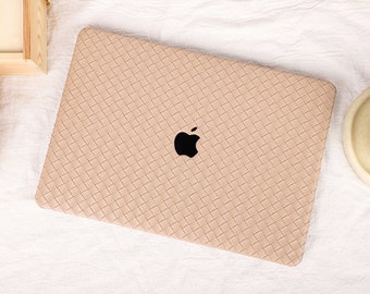 Latte Weave Leather MacBook Case for New MacBook M2 Air 13 A2681 M2 Pro 13 A2338 Pro 14 Pro A2442 Pro 16 inch 2022 Unique Laptop Case