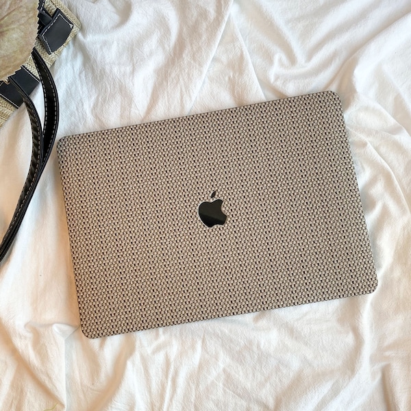 Beige Rustic Weave MacBook Case for New MacBook M2 Air 13 A2681 M2 Pro 13 A2338 Pro 14 Pro A2442 Pro 16 inch 2022 Unique Laptop Case