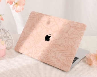 Champagne  Print Leather MacBook Case for New MacBook M2 Air 13 A2681 Pro 13 A2338 Pro 14 Pro A2442 Pro 16 inch 2022 Unique Laptop Case