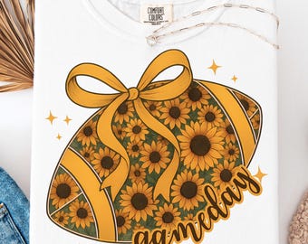 Sunflower Football PNG | Game Day Clip Art Digital Download for Sublimation, Shirts & Crafts