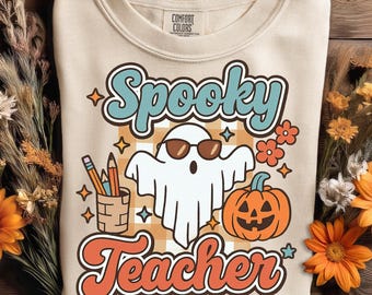 Spookachtige leraar Halloween PNG: Spook met zonnebril (digitale download)