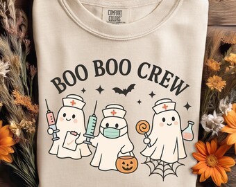 Lustige Geisterkrankenschwester Halloween PNG: Boo Boo Crew Medizinischer Humor (Digitaler Download)