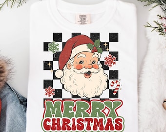 Retro Santa PNG | Merry Christmas Vintage Holiday Sublimation Design for Shirts & Crafts