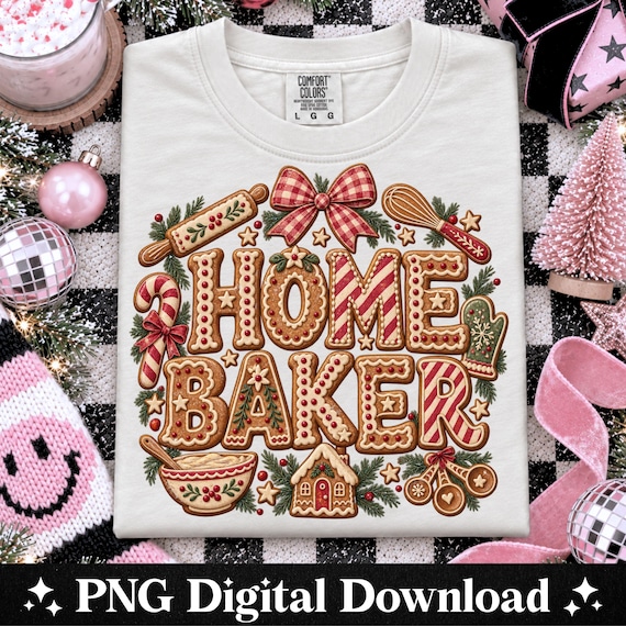 Home Baker Christmas PNG, Gingerbread Baking Design