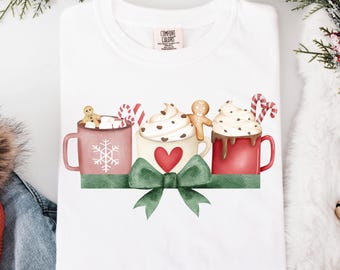 Christmas Hot Cocoa PNG | Festive Holiday Mug Digital Download for Sublimation, Shirts, & Crafts