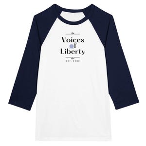 Voices of Liberty Unisex 3/4 sleeve Raglan T-shirt