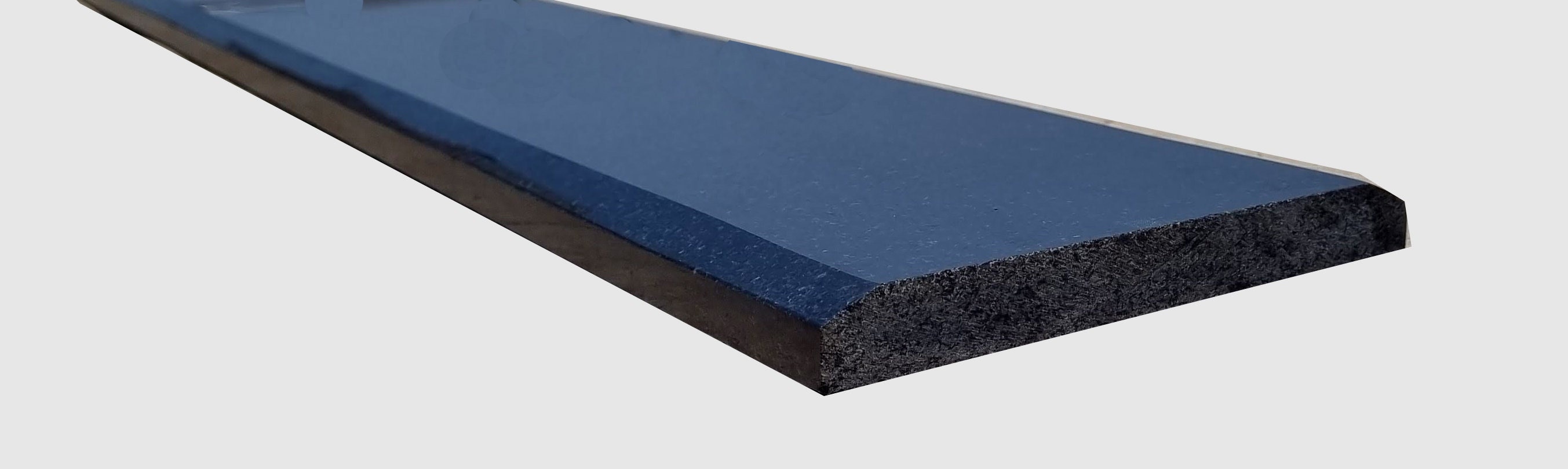 Custom Cut Absolute Black Granite Threshold | Marble Saddle | Beveled Edges