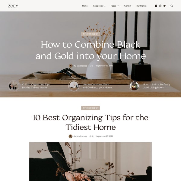 Blogger Template - Responsive Blogger Template - Blogger Template Blogspot - Blogspot Theme - Blog Design - Minimalistisches Blog Theme - ZOEY