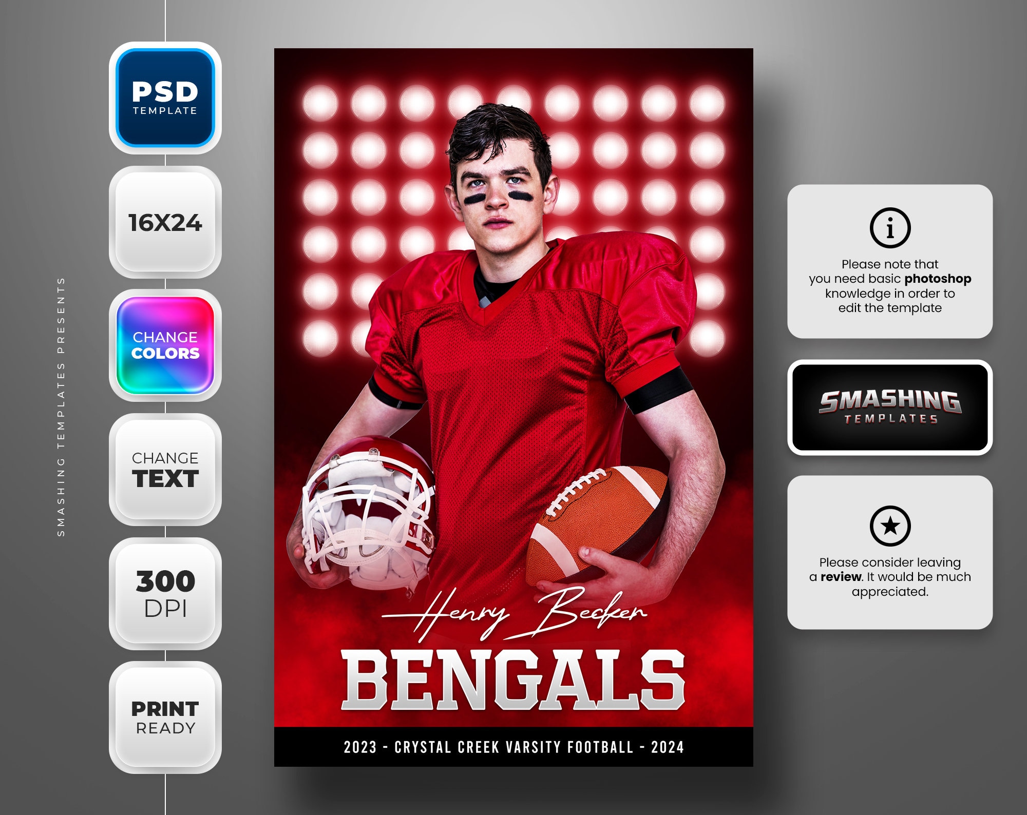 Banner Template for All Sports Fully Editable 16x24