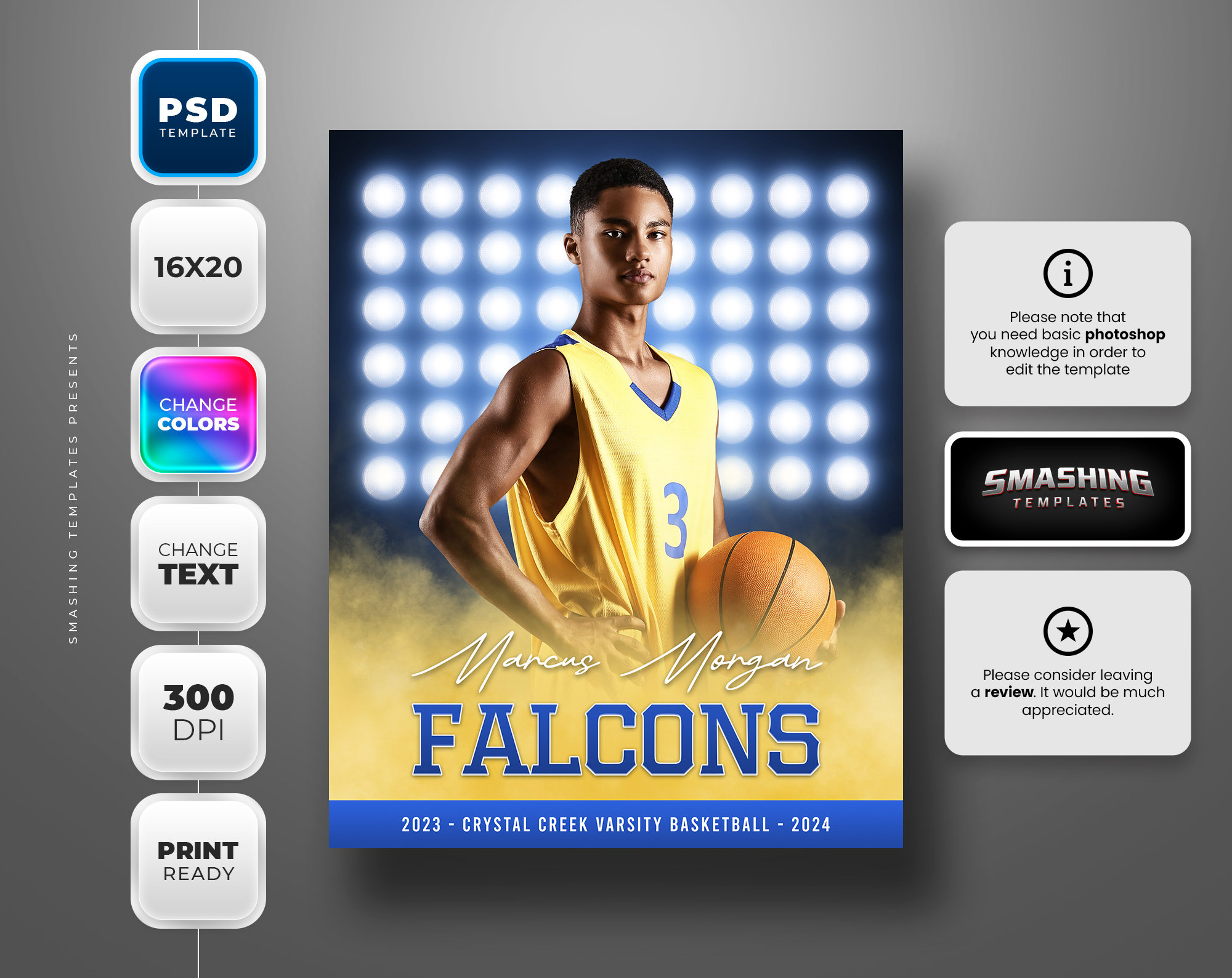 Banner Template for All Sports Fully Editable 16x20
