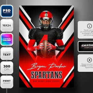 Photoshop Banner Template for all sports - Fully editable - 16x24 - Instant Download - Triple Lines