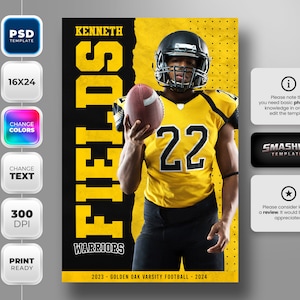 Photoshop Banner Template for all sports - Fully editable - 16x24 - Instant Download - Ripped Paper