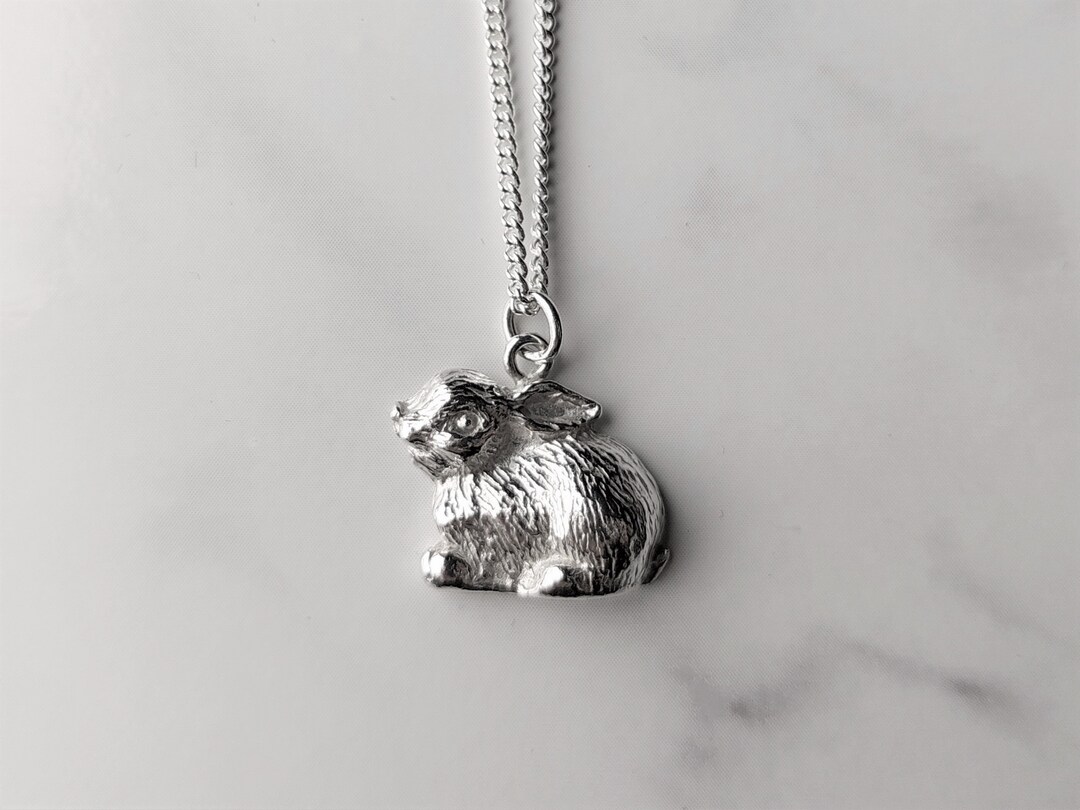 Silver Rabbit Bunny Necklace | Silver Rabbit Animal Pendant | Inspired ...