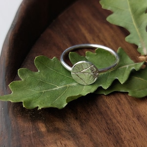 Silver oak leaf ring | Real oak leaf ring | Oak replica stacking ring | Inspired by Nature silver jewellery | Birthday gift for her