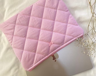 Sac pour ordinateur portable doublé rose- Sac pour ordinateur portable- Sac pour ordinateur portable floral rose- Pochette pour ordinateur portable- Pochette pour ordinateur portable 13", Sac Macbook 14"- Sac pour ordinateur portable mignon