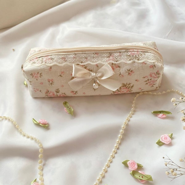 Coquette Pen Case, Floral Pencil Pouch, Aesthetic Pencil Pouch, Christmas Gift Ideas