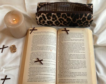 Leopard Pattern Pen Case, Animal Prints Pencil Pouch, Aesthetic Pencil Pouch, Christmas Gift Ideas, It Girl Pen Case