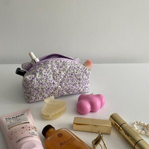 Makeup Bag Cosmetic Bag Lilac Floral Makeup Bag Travel Bag Toiletry Bag - Etsy